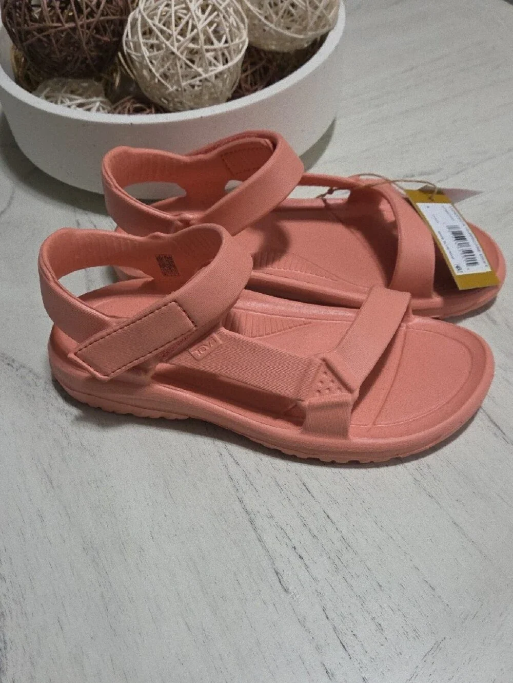 Teva Kids Coral Pink Slip-On Sandals with Heel Strap